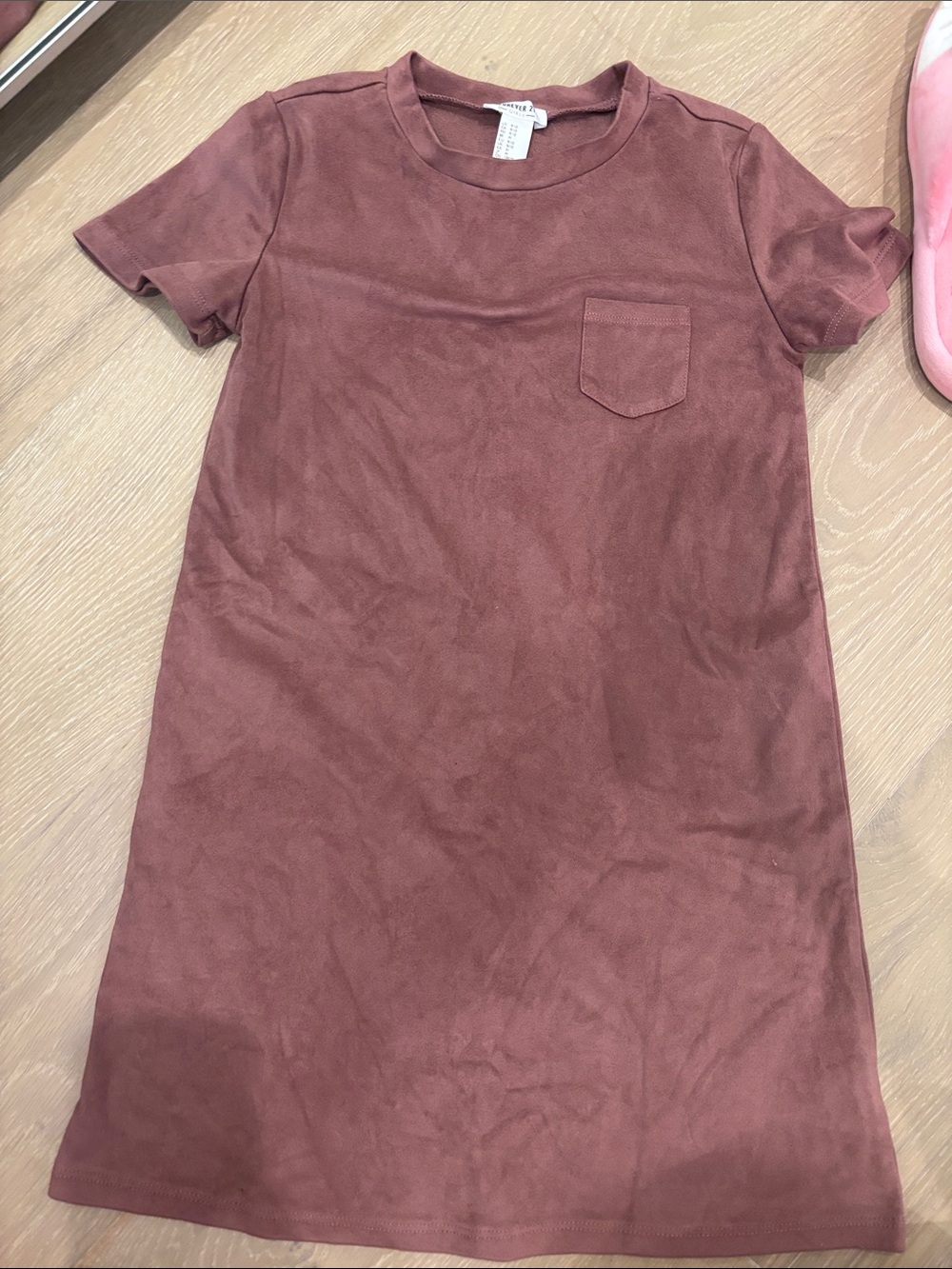 Girls Short-Sleeve Pocket Dress - Mauve